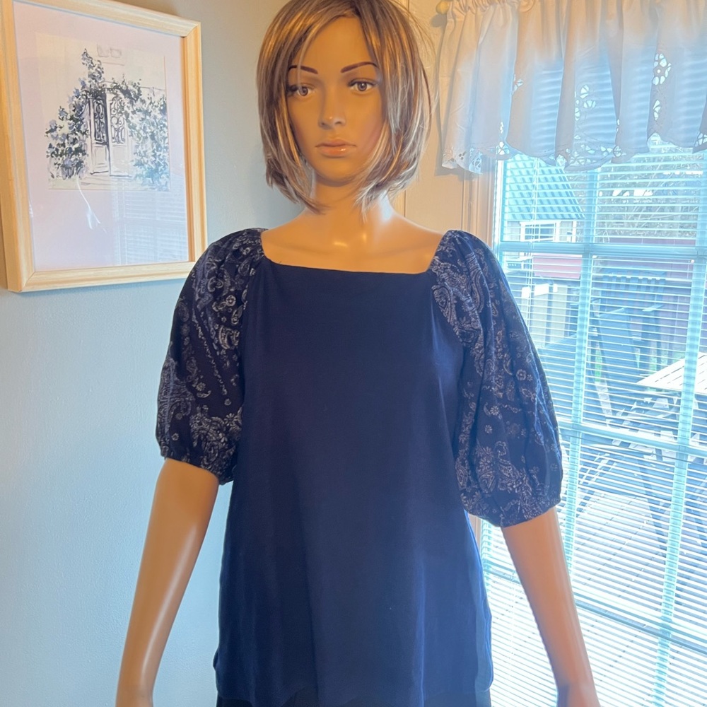 Maurice's Charleston Ballon Sleeve‎ Top SZ MED NWT